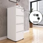 Gaveteiro Arquivo De Aço 4 Gavetas Of04rptcm  Branco