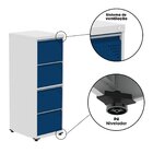 Gaveteiro Arquivo De Aço 4 Gavetas Of04rptcm Cinza/azul Del R