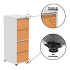 Gaveteiro Arquivo De Aço 4 Gavetas Of04rptcm Cinza/laranja Pi