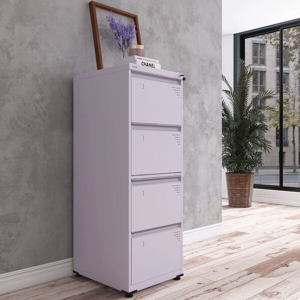 Gaveteiro Arquivo De Aço 4 Gavetas Of04rptcm Lilás