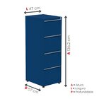 Gaveteiro Arquivo De Aço 4 Gavetas Of04sltcm  Azul Del Rey