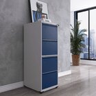 Gaveteiro Arquivo De Aço 4 Gavetas Of04sltcm Cinza/azul Delrei