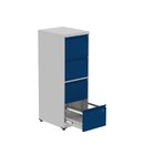 Gaveteiro Arquivo De Aço 4 Gavetas Of04sltcm Cinza/azul Delrei