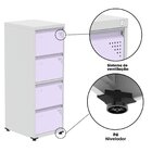 Gaveteiro Arquivo De Aço 4 Gavetas Of04sltcm Cinza/lilás