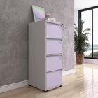 Gaveteiro Arquivo De Aço 4 Gavetas Of04sltcm Cinza/lilás