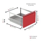 Gaveteiro Arquivo Em Aço 4 Gavetas 136,2x47x57 Cm Branco/verm