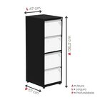 Gaveteiro Arquivo Em Aço 4 Gavetas 136,2x47x57 Cm Preto/branco