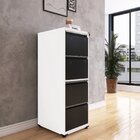 Gaveteiro Arquivo Em Aço 4 Gavetas 47x136,2x57cm Branco/preto