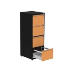 Gaveteiro Arquivo Em Aço 4 Gavetas 47x136,2x57cm Preto/laranj