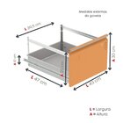 Gaveteiro Arquivo Em Aço 4 Gavetas 47x136,2x57cm Preto/laranj