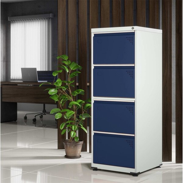 Gaveteiro Arquivo Em Aço 4 Gavetas Of04sltcm Azul Del Rey
