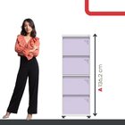 Gaveteiro Arquivo Em Aço 4 Gavetas Of04sltcm Branco/lilás