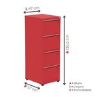 Gaveteiro Arquivo Em Aço 4 Gavetas Of04sltcm Vermelho