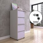 Gaveteiro Arquivo Em Aço 4 Gavetas Suporta 45kg Cada  Cinza/l