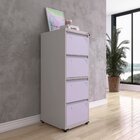 Gaveteiro Arquivo Em Aço 4 Gavetas Suporta 45kg Cada  Cinza/l