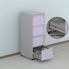 Gaveteiro Arquivo Em Aço 4 Gavetas Suporta 45kg Cada  Cinza/l