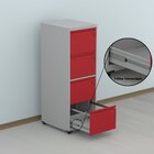 Gaveteiro Arquivo Em Aço 4 Gavetas Suporta 45kg Cada  Cinza/n