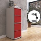 Gaveteiro Arquivo Em Aço 4 Gavetas Suporta 45kg Cada  Cinza/n