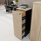 Gaveteiro Arquivo Escritório 4 Gavetas Pasta Suspensa Carvalho