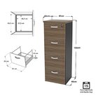 Gaveteiro Arquivo Escritório 4 Gavetas Pasta Suspensa Nogal