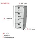 Gaveteiro Arquivo Para Escritório 4 Gavetas Pe40   Imbuia Ter