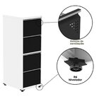 Gaveteiro Arquivo Para Escritório Em Aço 4 Gavetas Branco/pre