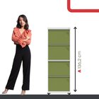 Gaveteiro Arquivo Para Escritório Em Aço 4 Gavetas Branco/ver