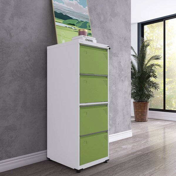 Gaveteiro Arquivo Para Escritório Em Aço 4 Gavetas Branco/ver