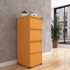 Gaveteiro Arquivo Para Escritório Em Aço 4 Gavetas Laranja Pi