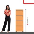 Gaveteiro Arquivo Para Escritório Em Aço 4 Gavetas Laranja Pi