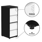 Gaveteiro Arquivo Para Escritório Em Aço 4 Gavetas Preto/bran