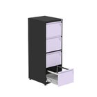 Gaveteiro Arquivo Para Escritório Em Aço 4 Gavetas Preto/lilás