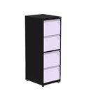 Gaveteiro Arquivo Para Escritório Em Aço 4 Gavetas Preto/lilás
