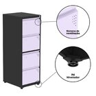 Gaveteiro Arquivo Para Escritório Em Aço 4 Gavetas Preto/lilás