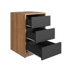 Gaveteiro Atlas 3 Gv Mel E Preto