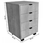 Gaveteiro Balto 4 Gavetas Com Rodízios Amadeirado - Falkk