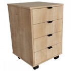 Gaveteiro Balto 4 Gavetas Com Rodízios Amadeirado - Falkk