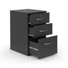 Gaveteiro Bancada Com 3 Gavetas Essenziale Ii Preto