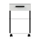 Gaveteiro Madeira e Aço Branco 1 Gaveta 62,3x38,8x42cm com Rodas Chamber Multivisão