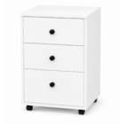 Gaveteiro de MDF e MDP Branco 3 Gavetas 40x35x60 cm com Rodas Office One Darabas Agardi