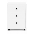 Gaveteiro de MDF e MDP Branco 3 Gavetas 40x35x60 cm com Rodas Office One Darabas Agardi