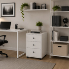 Gaveteiro de MDF e MDP Branco 3 Gavetas 40x35x60cm com Rodas Office One Nobre Agardi
