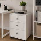 Gaveteiro de MDF e MDP Branco 3 Gavetas 40x35x60cm com Rodas Office One Nobre Agardi