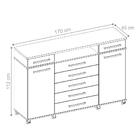 Gaveteiro Cali 2 Portas Ébano