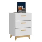 Gaveteiro Com 03 Gavetas Nature Branco