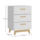 Gaveteiro Com 03 Gavetas Nature Branco