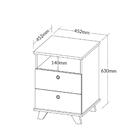 Gaveteiro Com 2 Gavetas E Tampo Mdp Somoa Freijó Preto