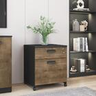 Gaveteiro Com 2 Gavetas Raichu Castanho Preto