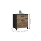 Gaveteiro Com 2 Gavetas Raichu Castanho Preto