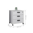 Gaveteiro Com 3 Gavetas Bairy Platina